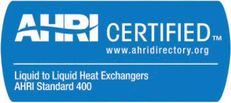 Headexchanger AlfaQ AHRI-certified plate heat exchangers  
